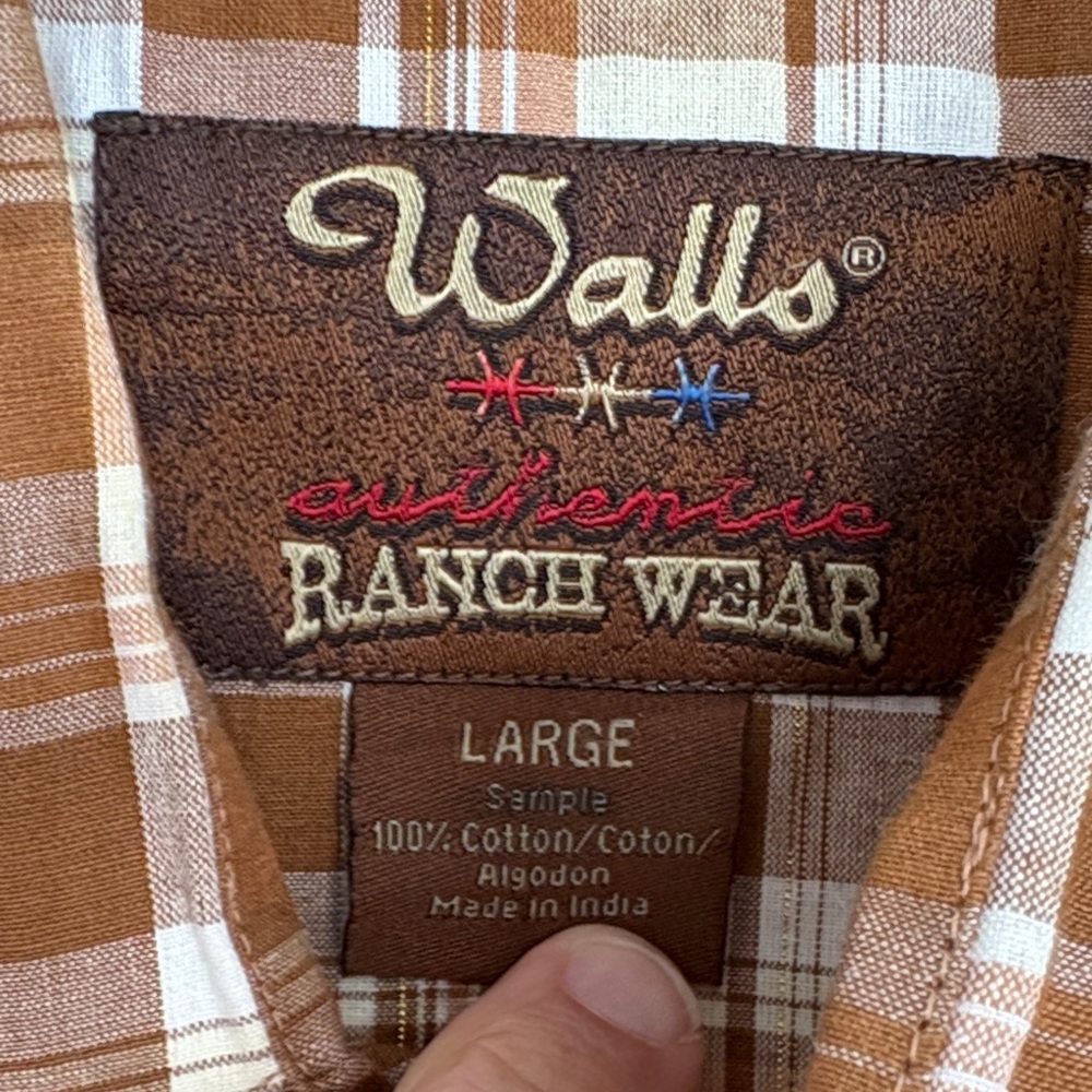 Vintage Walls Authentic Ranch ware long sleeve pearl snap gold accents rn17182‎ - Picture 2 of 8